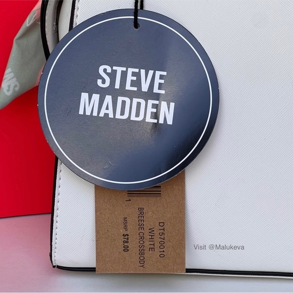 Steve Madden Breese Crossbody Bag Color White, Faux Leather,Scarf, New with Tags - Picture 8 of 9